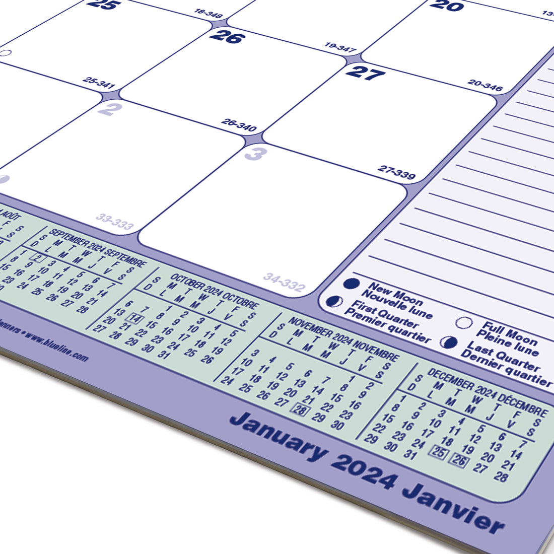 Monthly Desk Pad or Wall Calendar 2024, Bilingual<br>*2024 Edition now sold out