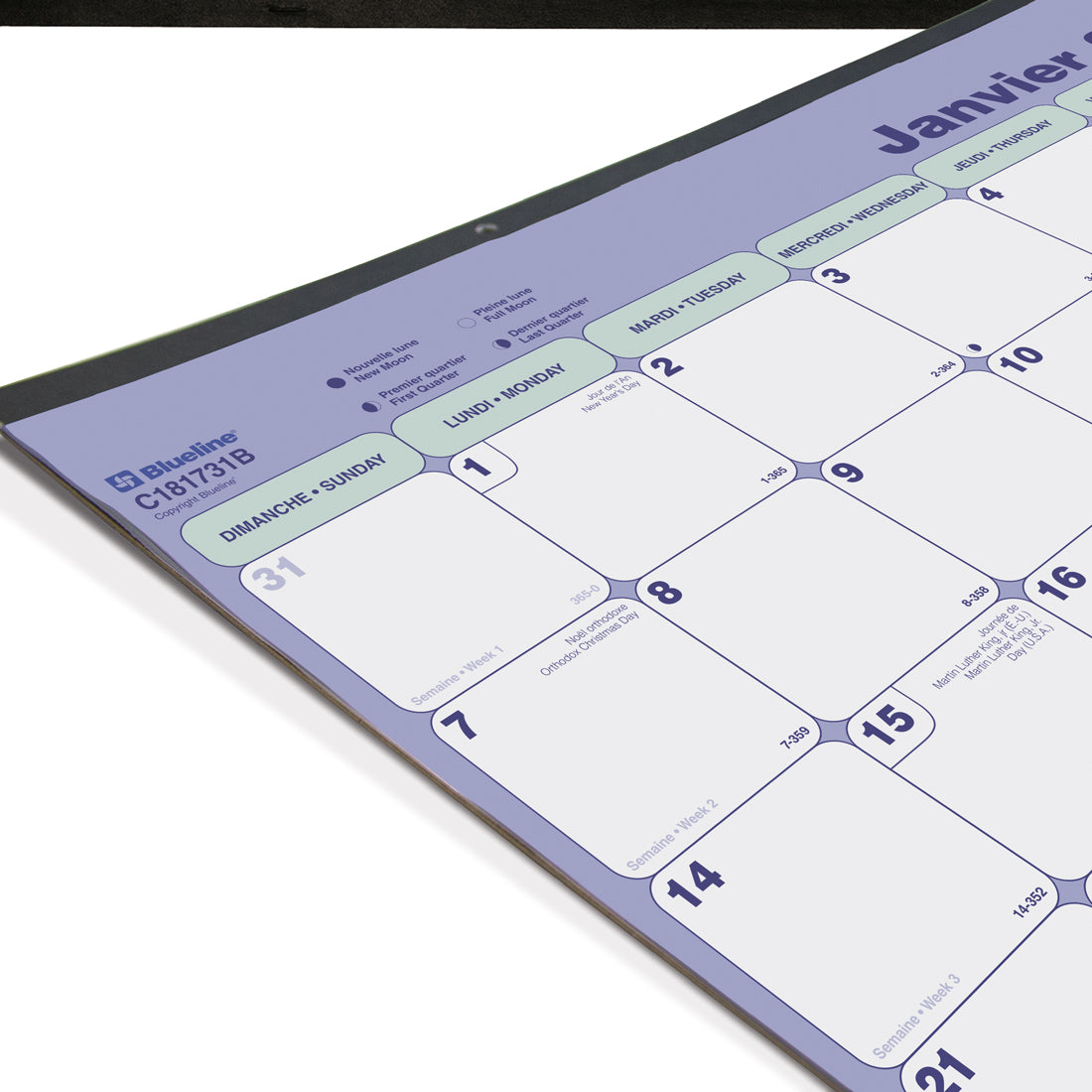Desk Pad or Wall Calendar 2024, Bilingual