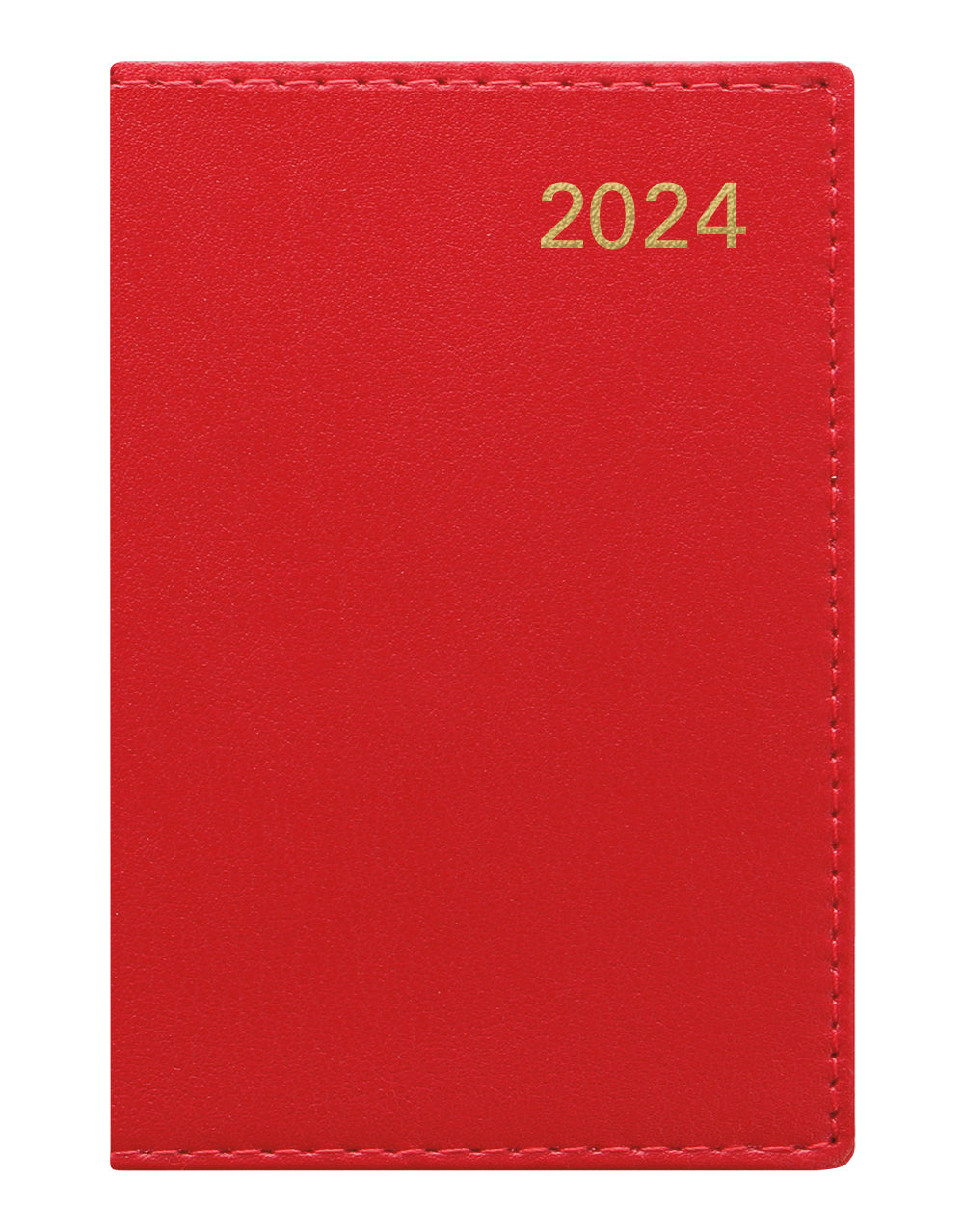 Belgravia Mini Pocket Week to View Leather Diary with Planners 2024 - English#colour_red