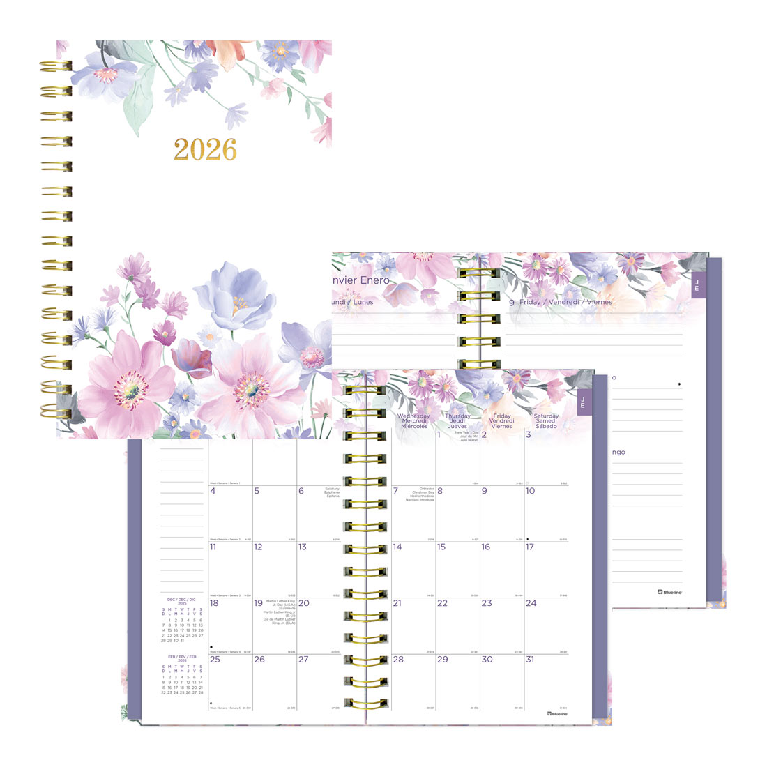 Clever Fox Planificateur De Poche Hebdomadaire Non Daté – Agenda Compact 9,4 X 17 Cm Bleu Mystique, Calendrier Mensuel, Suivi Habitudes & Objectifs – Idéal Sac à Main
