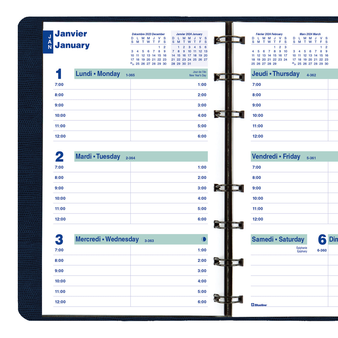 Essential Weekly Planner 2024, Bilingual - C5100.81BTX#colour_blue