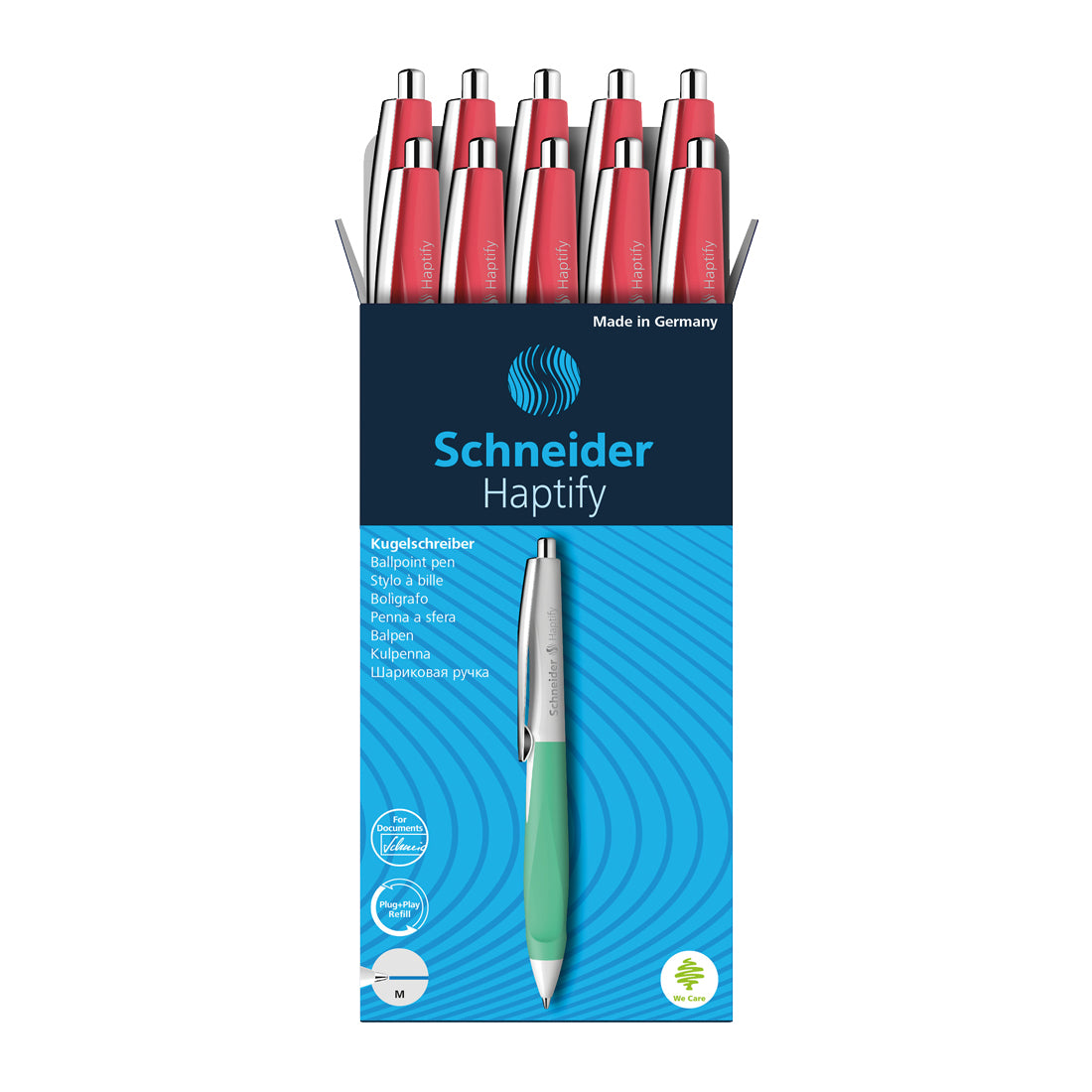 Haptify Ballpoint Pens M, Box of 10#colour_coral