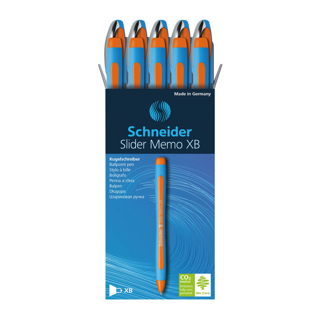 Memo Ballpoint Pens XB, Box of 10#colour_orange