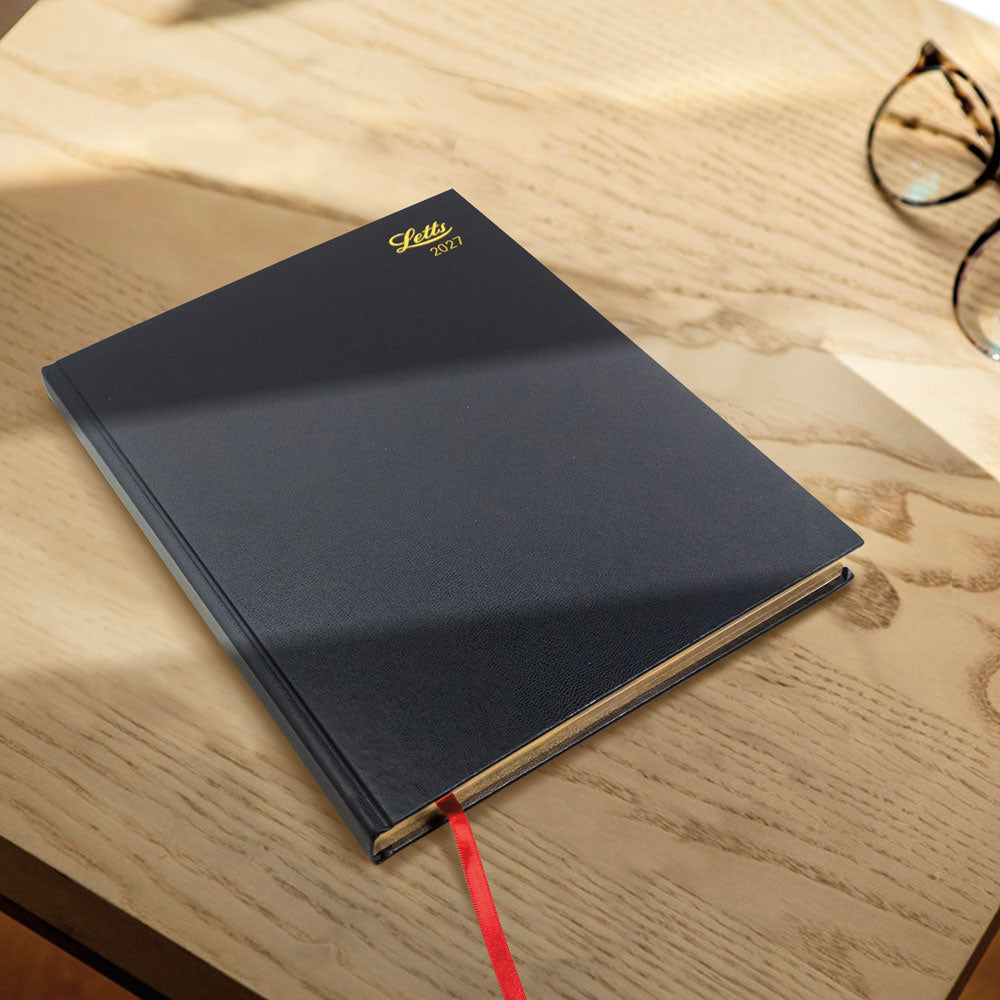 Letts Quarto Daily Planner, Standard, 2027 Black 27-C10YBK 27-C10YBK #colour_black