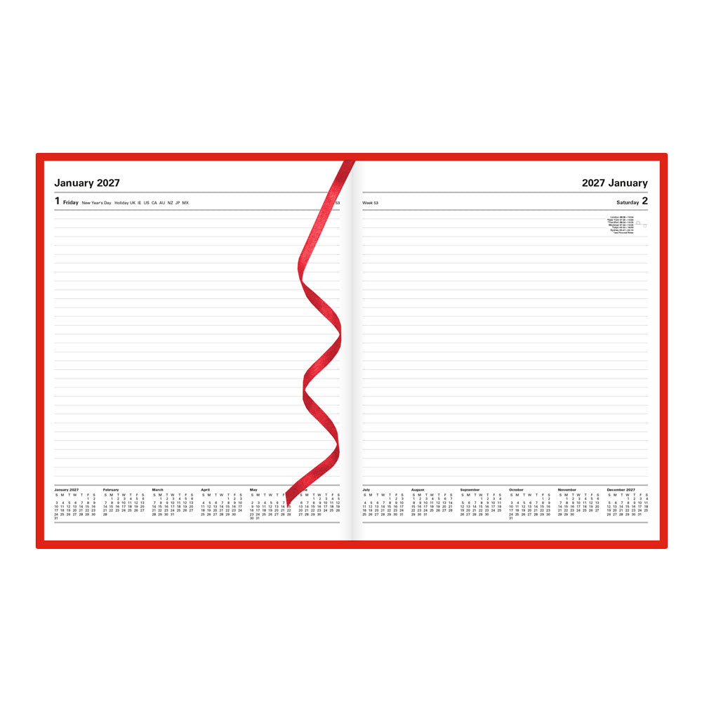 Letts Quarto Daily Planner, Standard, 2027 Red 27-C10YBY 27-C10YBY #colour_red