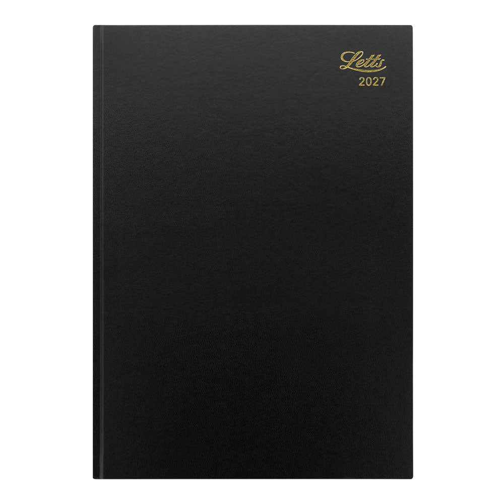 Letts A4 Daily Planner, Standard, English, 2027 27-C10ZBK #colour_black