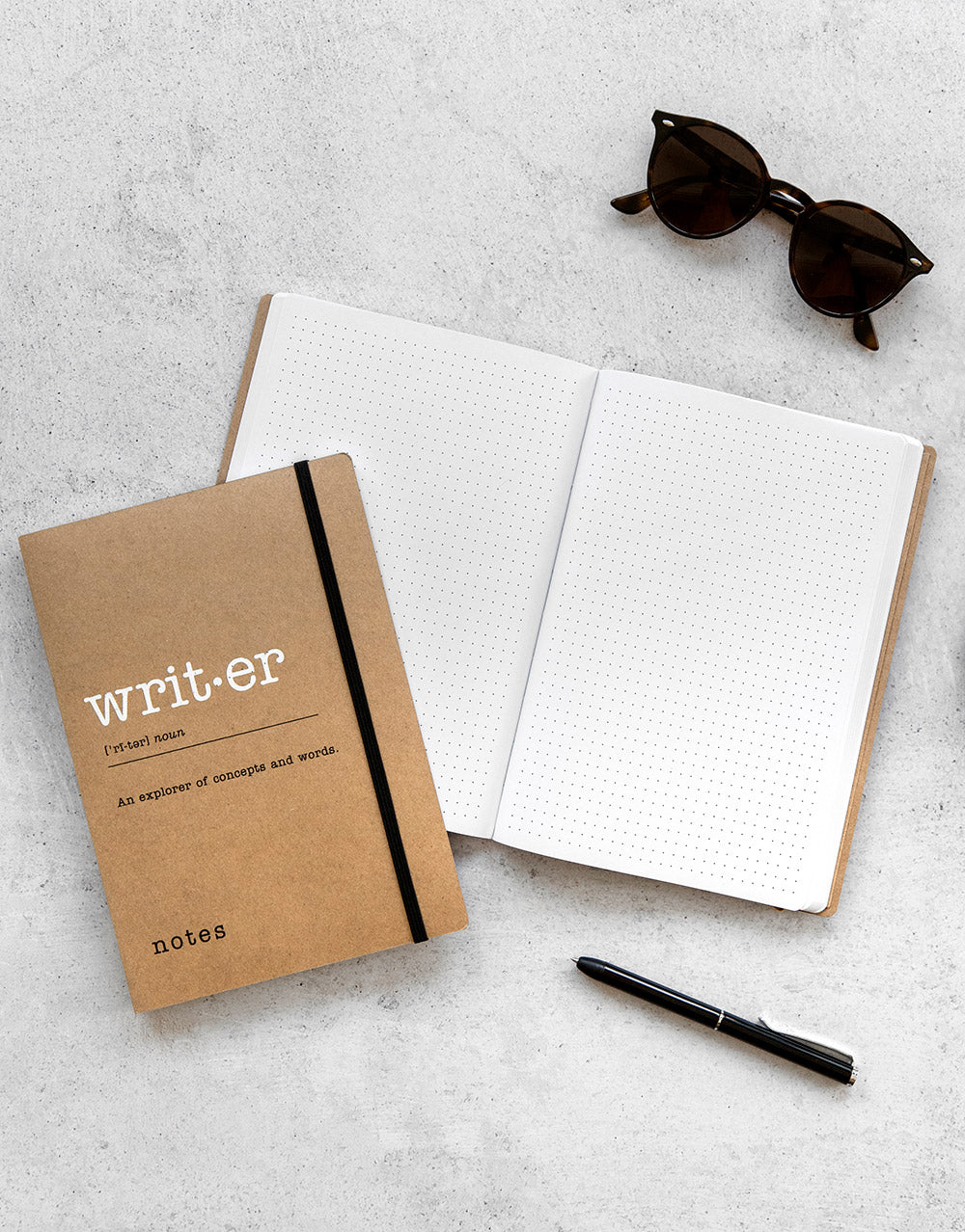 Eco Writers Words A5 Dotted Notebook#colour_brown-kraft