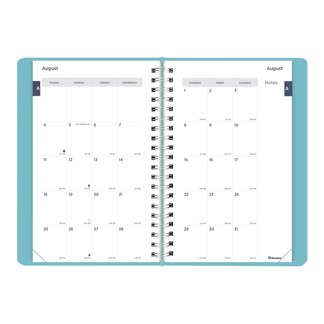 Academic Daily Planner 2024-2025, English, CA201F#colour_cyan