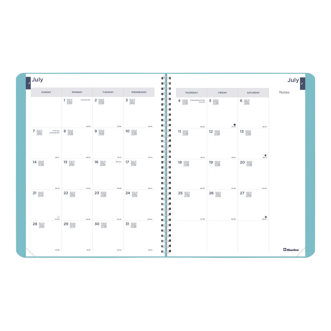 Academic Monthly Planner Fashion 2024-2025, English, CA701F#colour_cyan