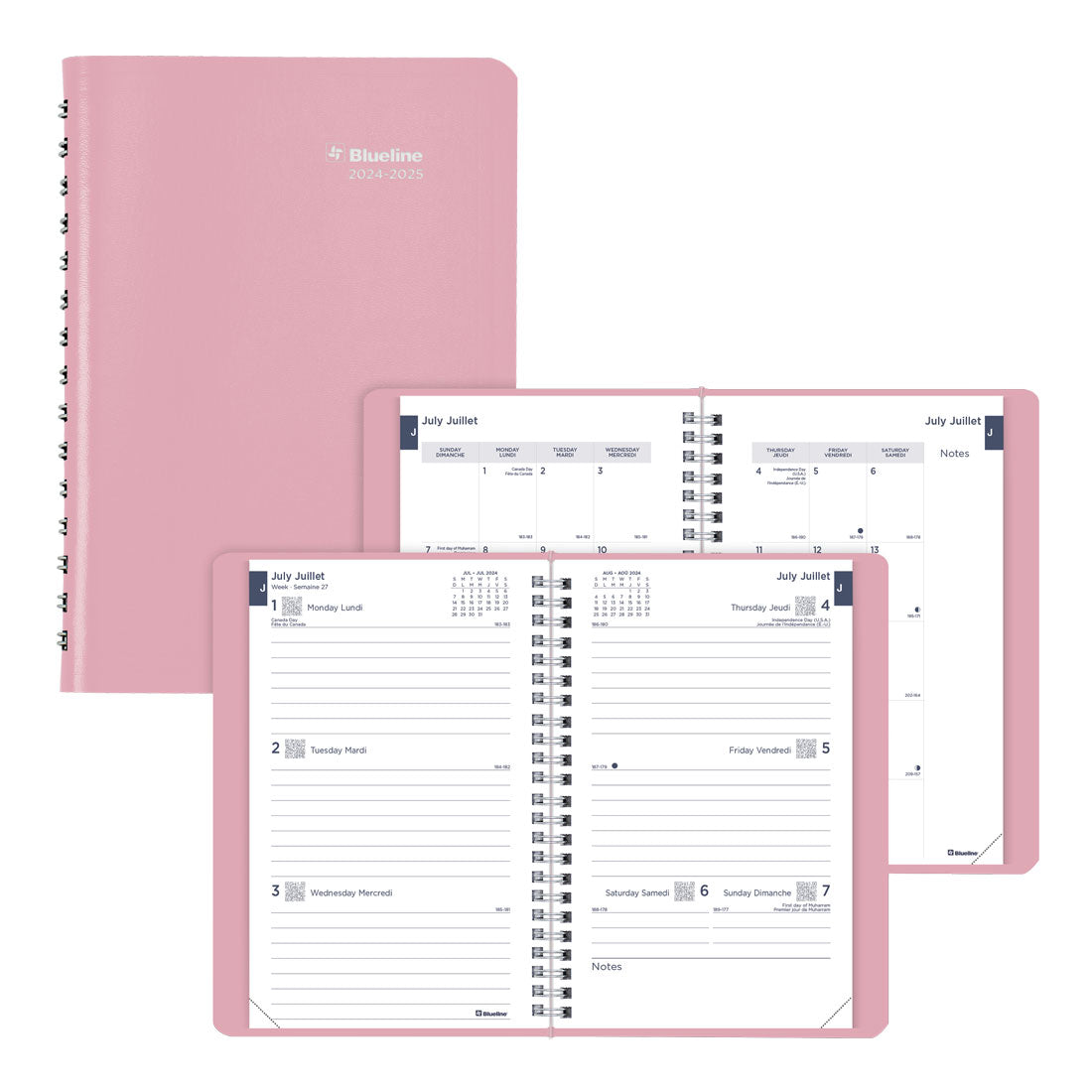 Academic Weekly Planner Fashion 2024-2025, Bilingual, CA101BF#colour_soft-pink