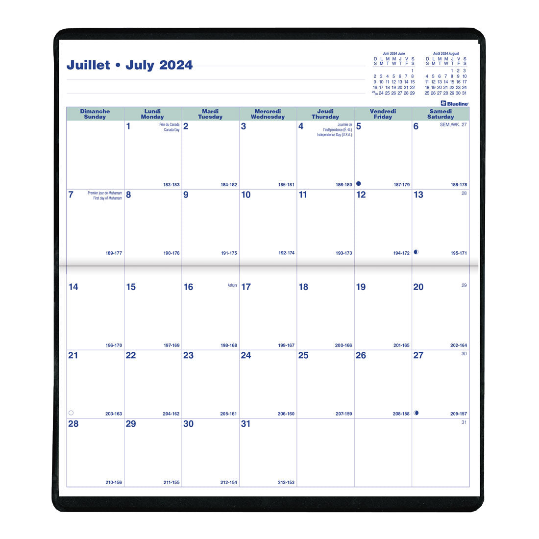 18-month Pocket Planner 2024-2025, Assorted, Bilingual, CA12B.AST