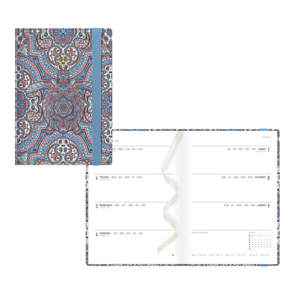 Paisley Academic Weekly Planner, A6, 2026 - 2027 - Multilingual 27-031136 #colour_turtle