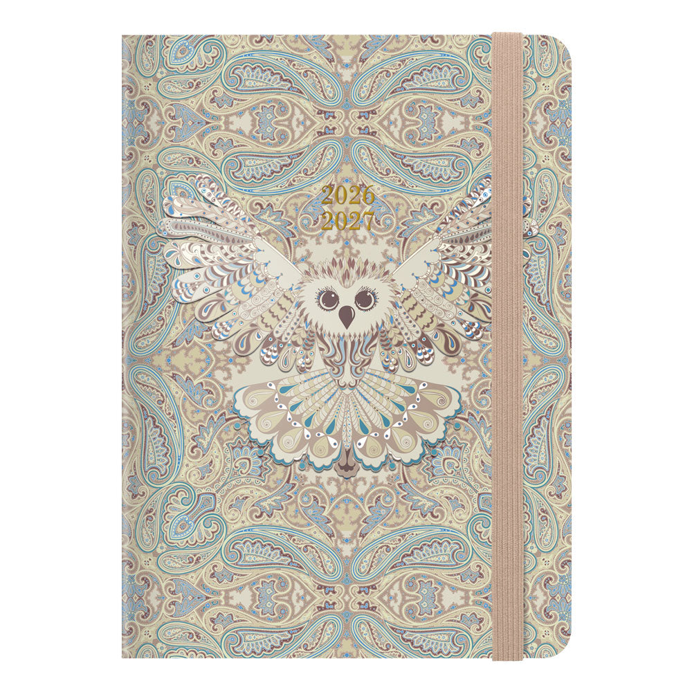 Paisley Academic Weekly Planner, A6, 2026 - 2027 - Multilingual 27-031137 #colour_owl
