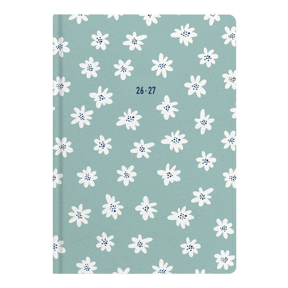 Daisies Academic Weekly Planner, A5, 2026 - 2027 - Multilingual 27-031866 #colour_daisies-mint