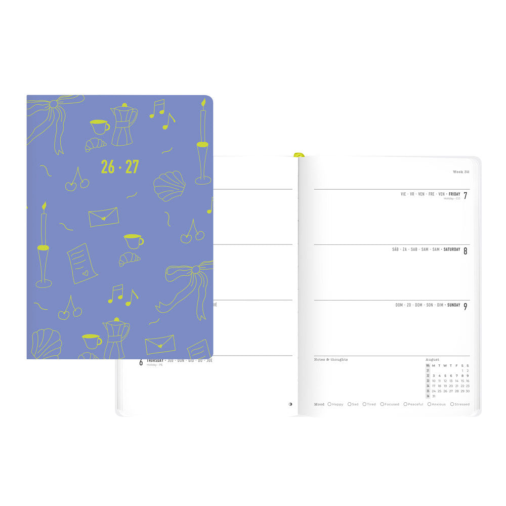 Little Joys Academic Weekly Planner, A5, 2026 - 2027 - Multilingual 27-031996 #colour_little-joys-blue
