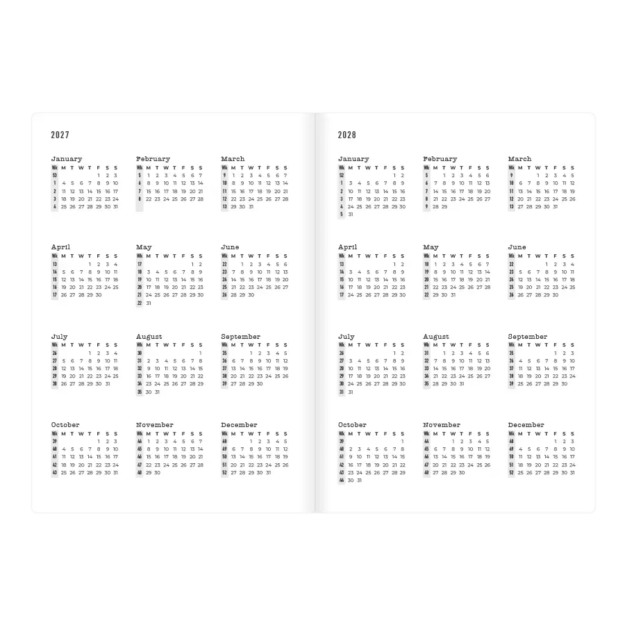 Letts A5 Weekly Planner, Essence, 2027 Black 27-082666 27-082666 #colour_essence-black