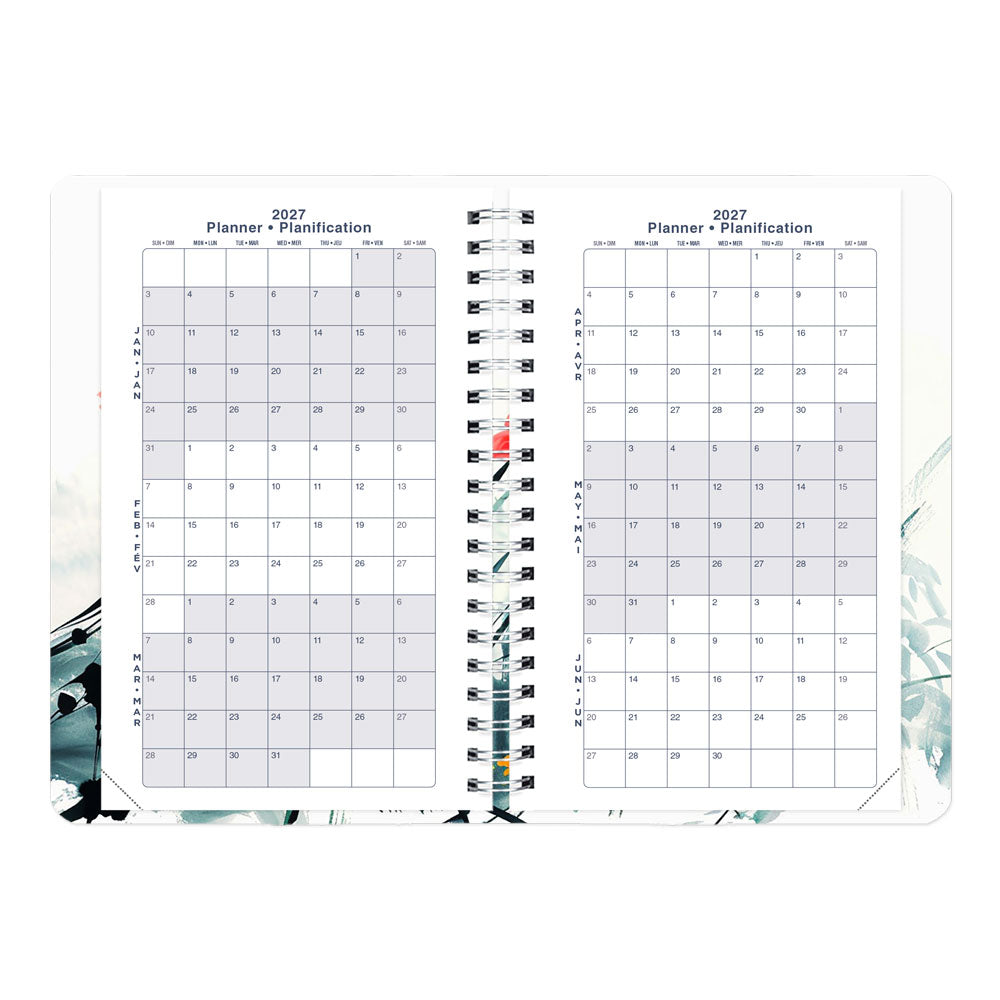 Dramatic Floral Weekly/Monthly Planner, 2027, Bilingual C101BG.01-27 Blueline C101BG.01