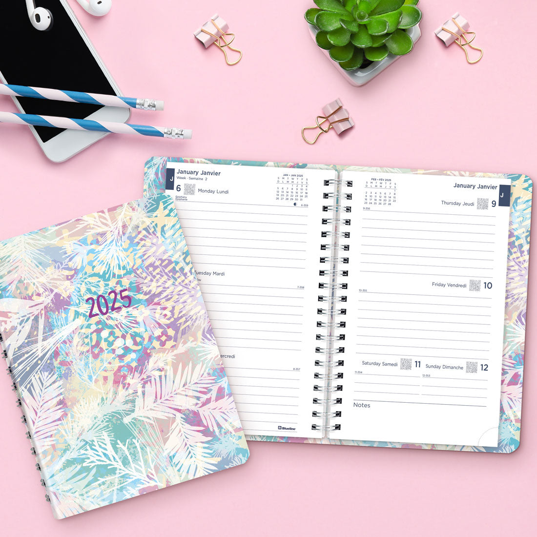 Meadow Weekly/Monthly Planner 2025, Bilingual, C101BG.01