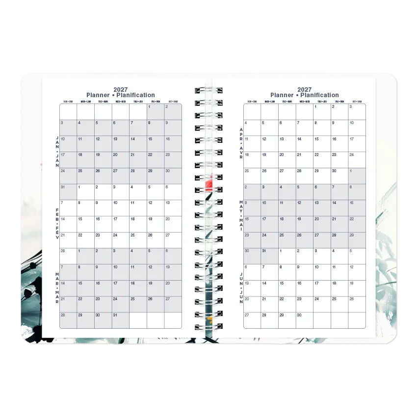 Dramatic Floral Weekly/Monthly Planner, 2027, Bilingual C101BG.01-27 Blueline C101BG.01