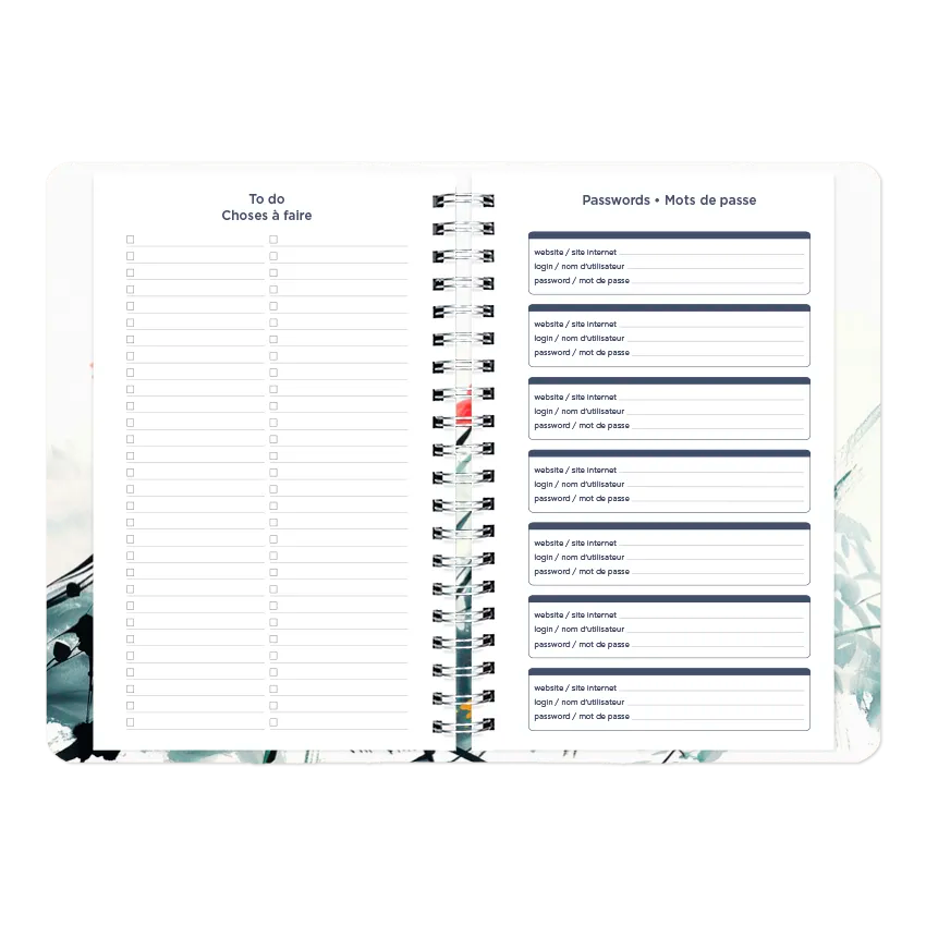 Dramatic Floral Weekly/Monthly Planner, 2027, Bilingual C101BG.01-27 Blueline C101BG.01