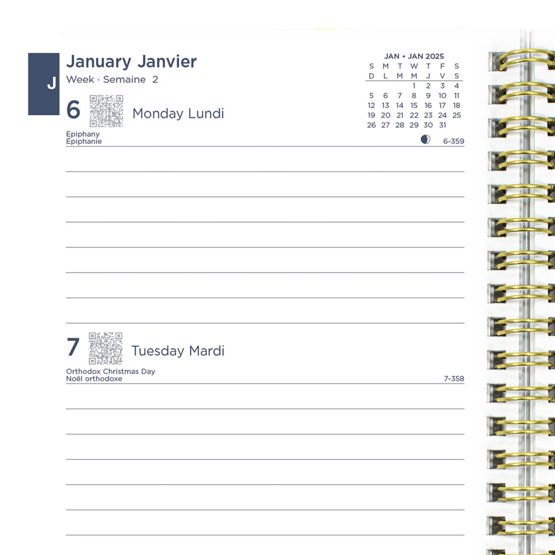 Succulent Plants Weekly/Monthly Planner 2025, Bilingual, C101BPT.01