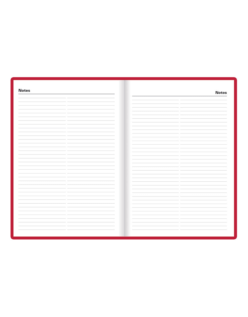 Standard A5 Day to a Page Planner 2025 - English - 25-C10XBY#colour_red