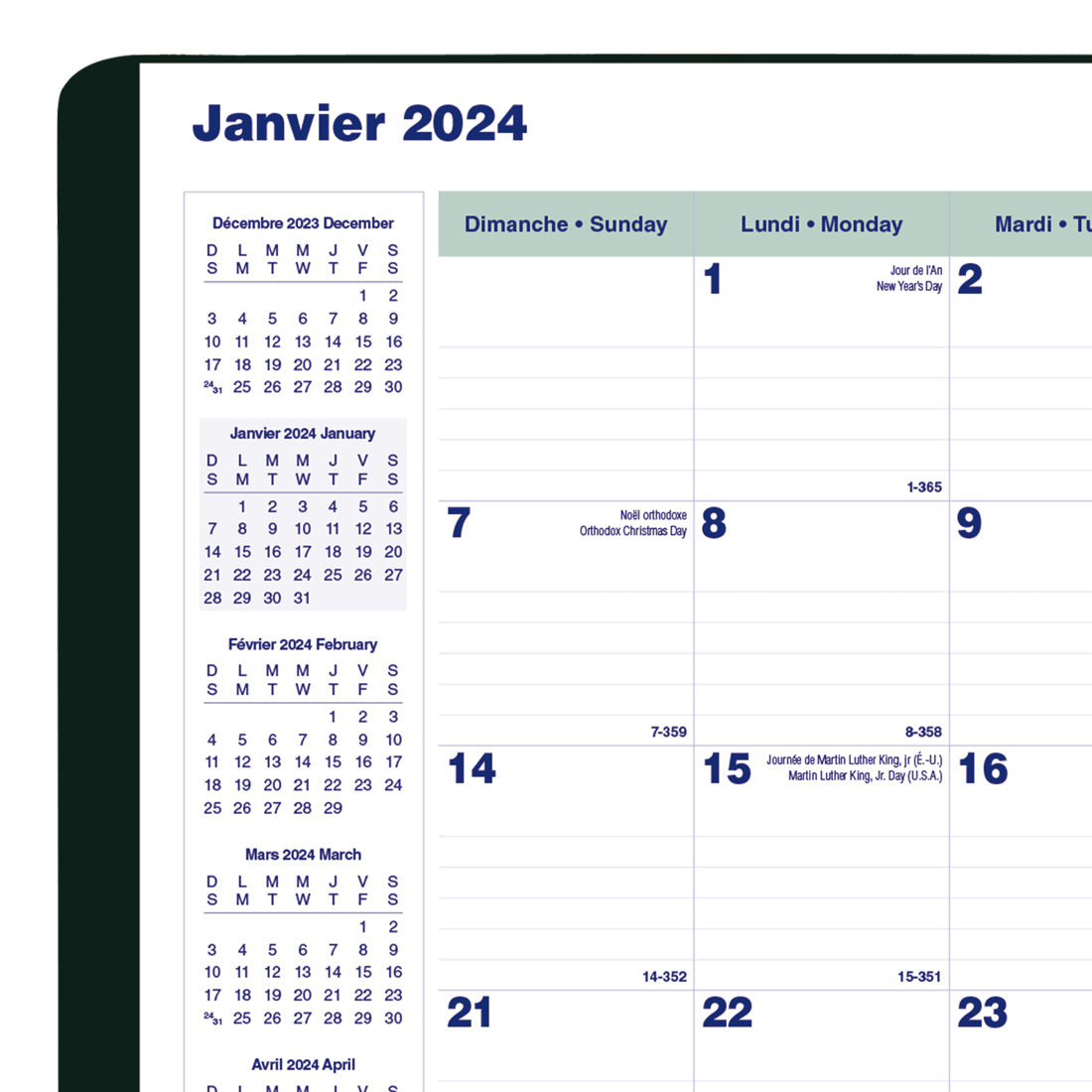 Essential Monthly Planner 2024, Bilingual - C1200.81BT