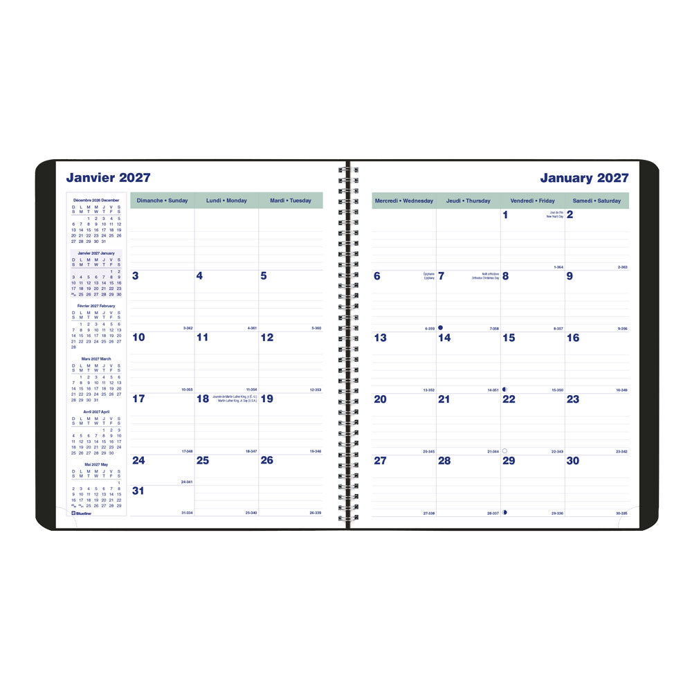 Essential Monthly Planner, 2027, Bilingual C1200.81BT-27 Blueline C1200.81BT
