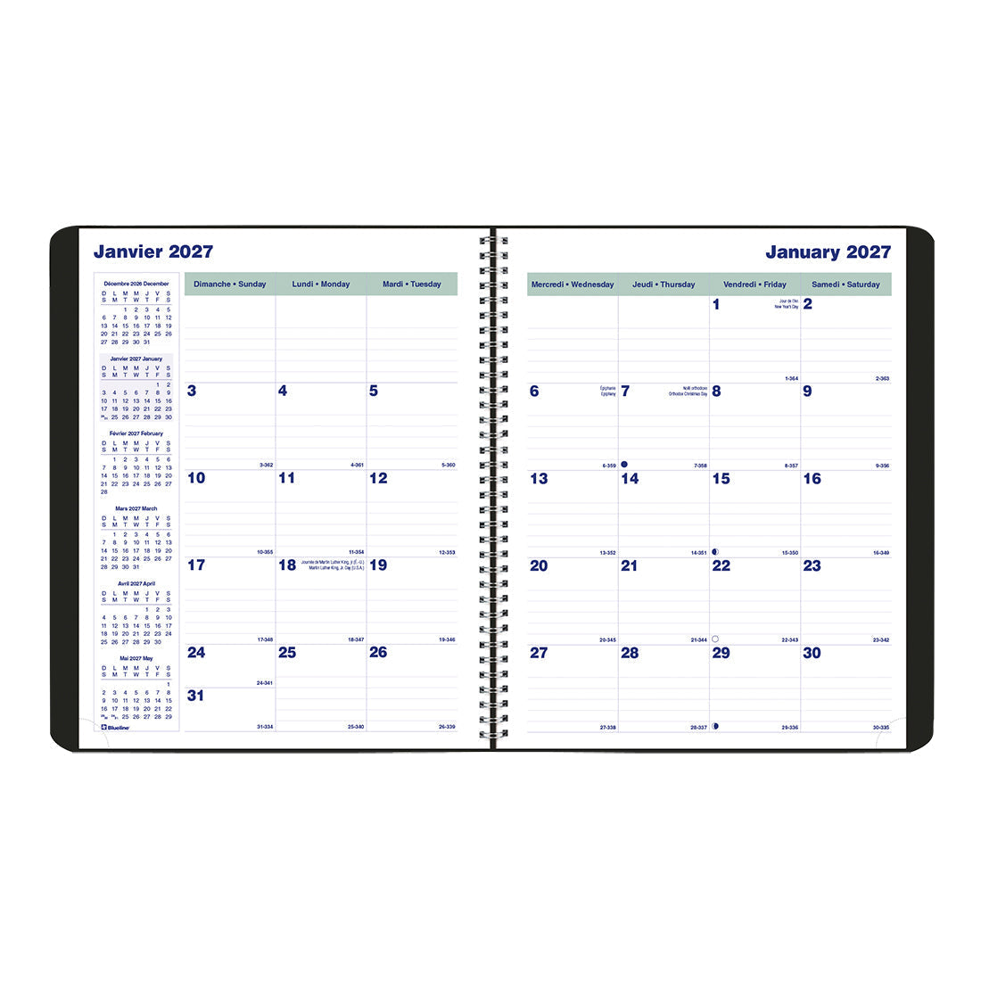 Essential Monthly Planner, 2027, Bilingual C1200.81BT-27 Blueline C1200.81BT