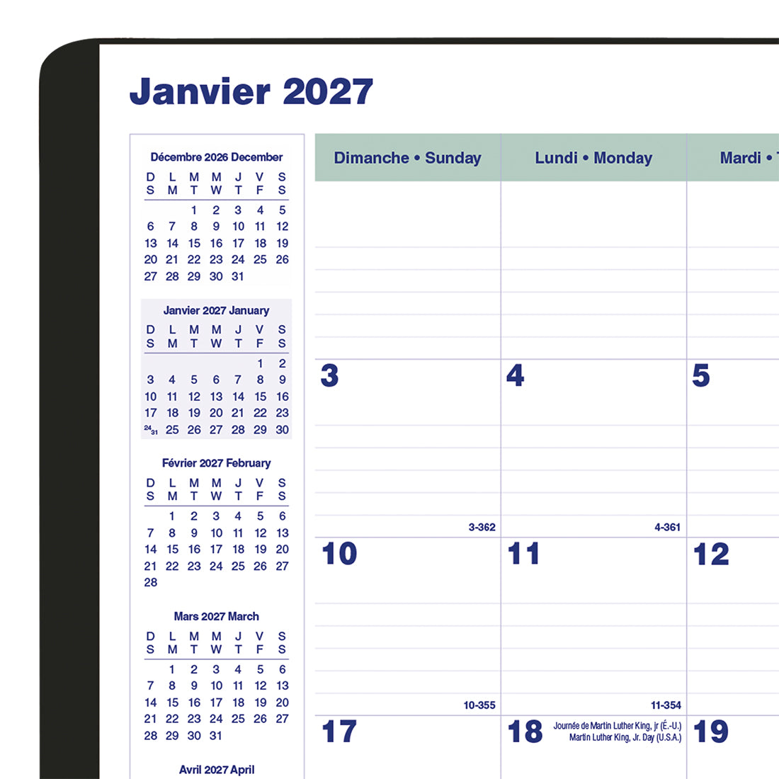 Essential Monthly Planner, 2027, Bilingual C1200.81BT-27 Blueline C1200.81BT