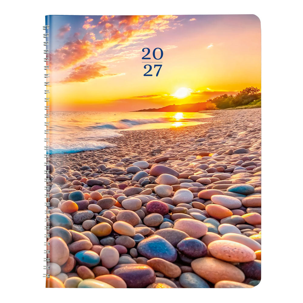 Nature Monthly Planner, 2027 - 16 Months, Bilingual Pebble Beach C1200G.04BT-27 Blueline C1200G.04BT #colour_pebble-beach