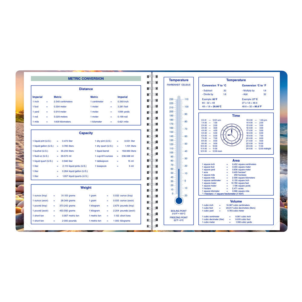 Nature Monthly Planner, 2027 - 16 Months, Bilingual Pebble Beach C1200G.04BT-27 Blueline C1200G.04BT #colour_pebble-beach