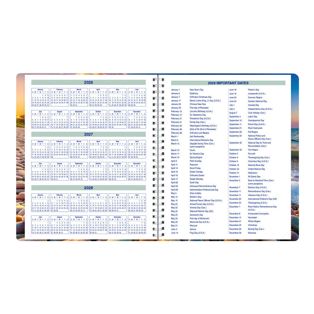 Nature Monthly Planner, 2027 - 16 Months, Bilingual Pebble Beach C1200G.04BT-27 Blueline C1200G.04BT #colour_pebble-beach