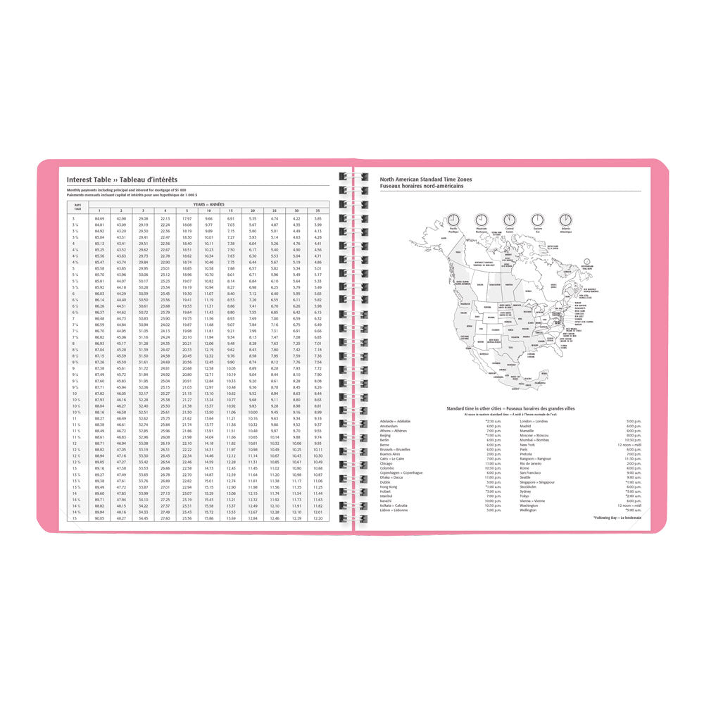 Blueline Pink Monthly Planner, 2027, Bilingual C1219.95BT-27 C1219.95BT