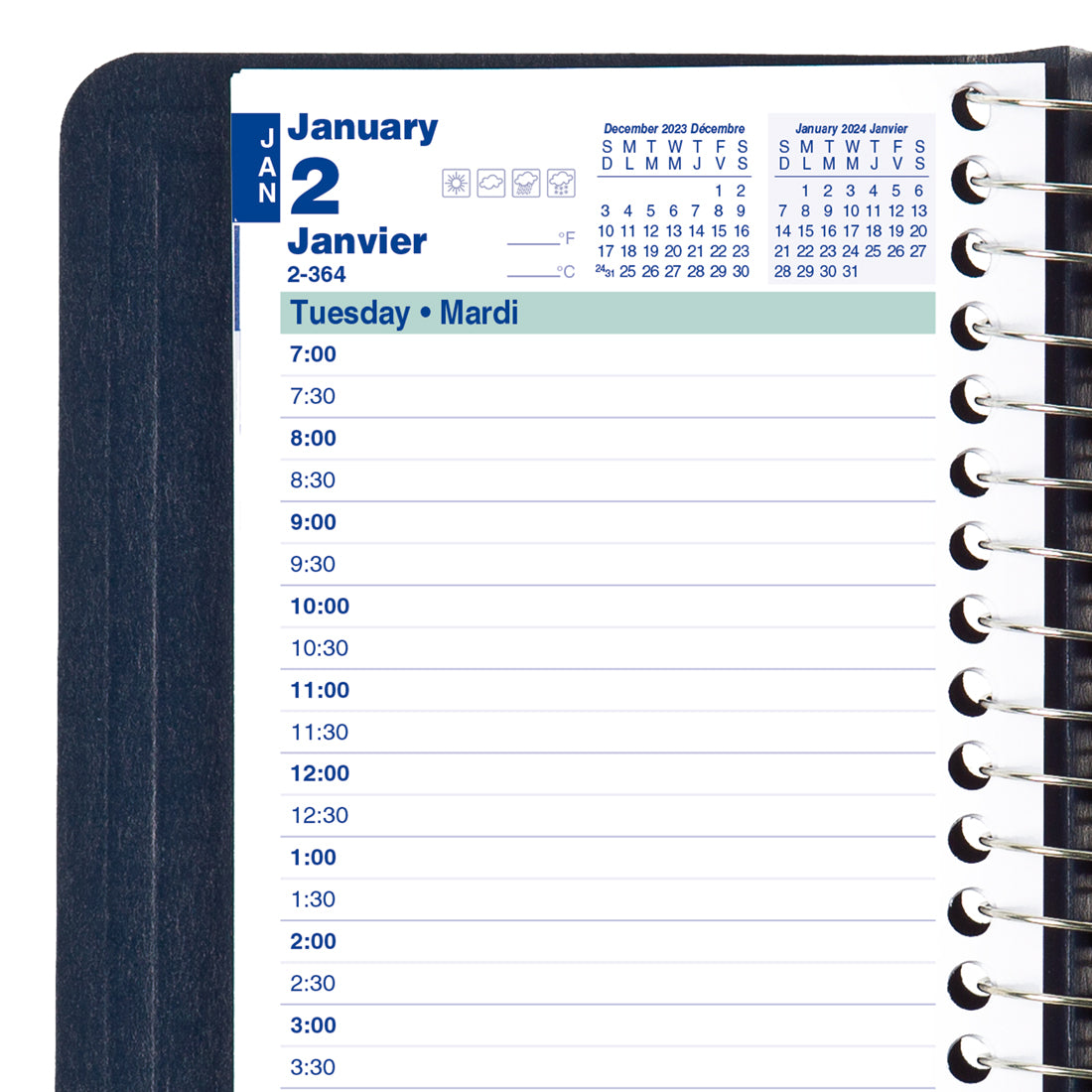 Essential Daily Pocket Planner 2024 Blue#colour_blue