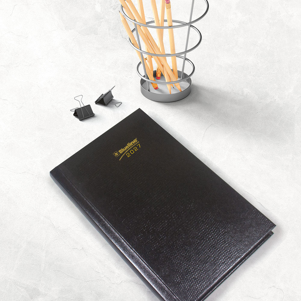 Traditional Daily Appointment Book, 2027, Bilingual Black C1504.81B-27 Blueline C1504.81B #colour_black