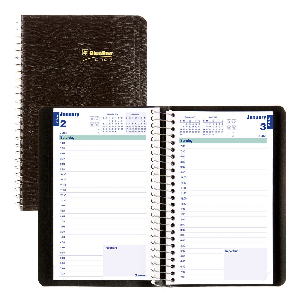 Essential Daily Appointment Book, 2027, English Black C1504.81T-27 Blueline C1504.81T #colour_black