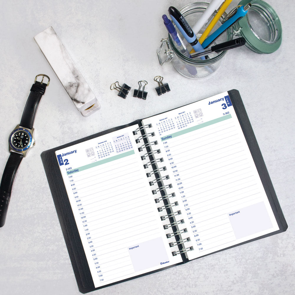 Essential Daily Appointment Book, 2027, English Black C1504.81T-27 Blueline C1504.81T #colour_black