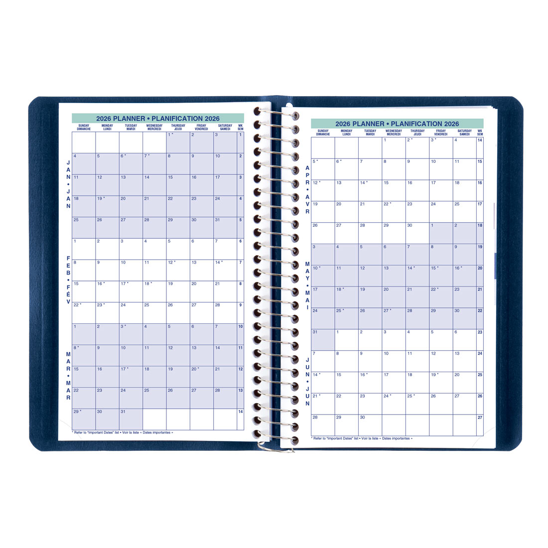 2026 Daily & Monthly Planner - One Page Per Day, Daily Planner From January 2026 - December 2026, Planner 2026 With 12 Monthly Tabs, 8.5" X 11", Blue Watercolor