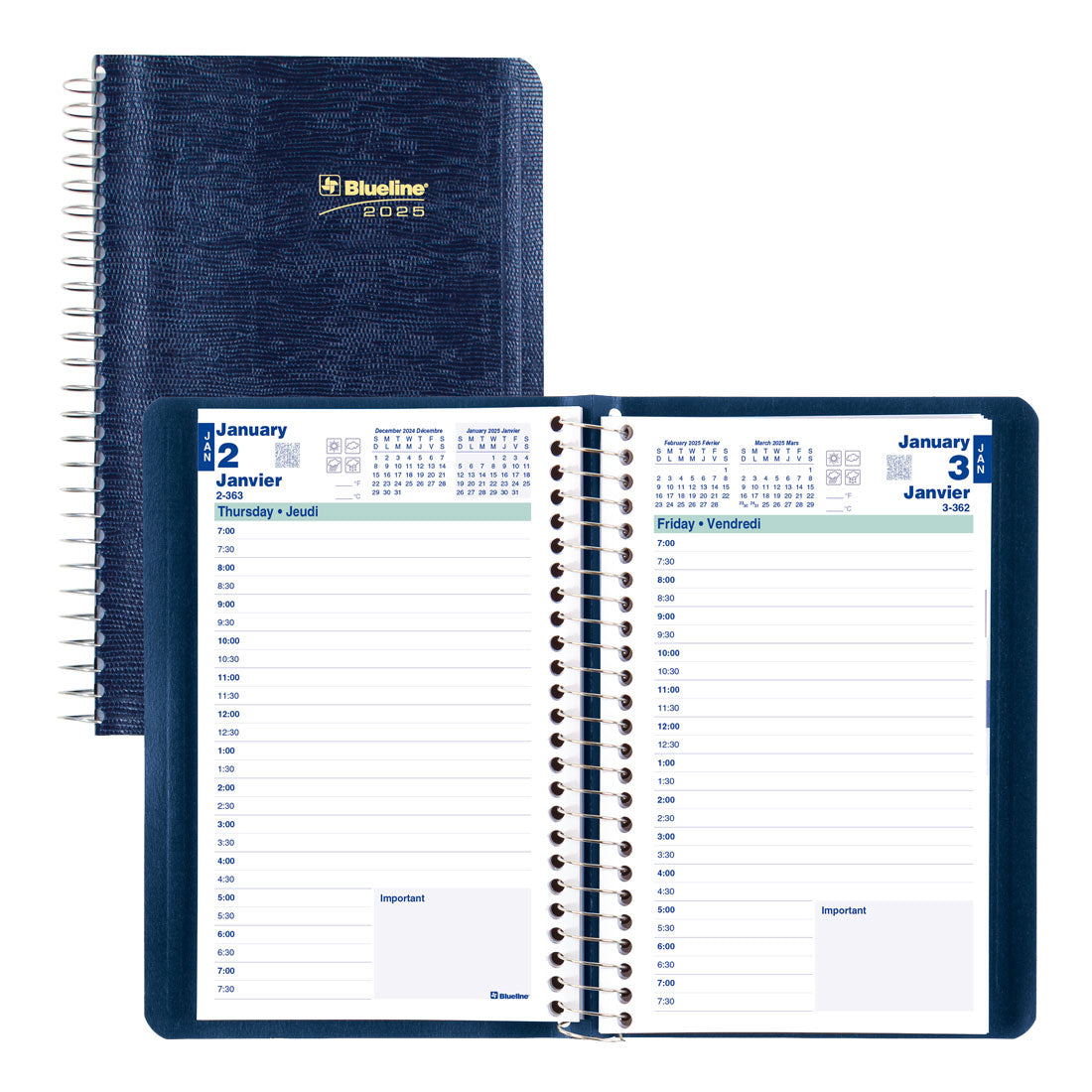 Essential Daily Planner 2025, Bilingual, C1504.82BT#colour_blue