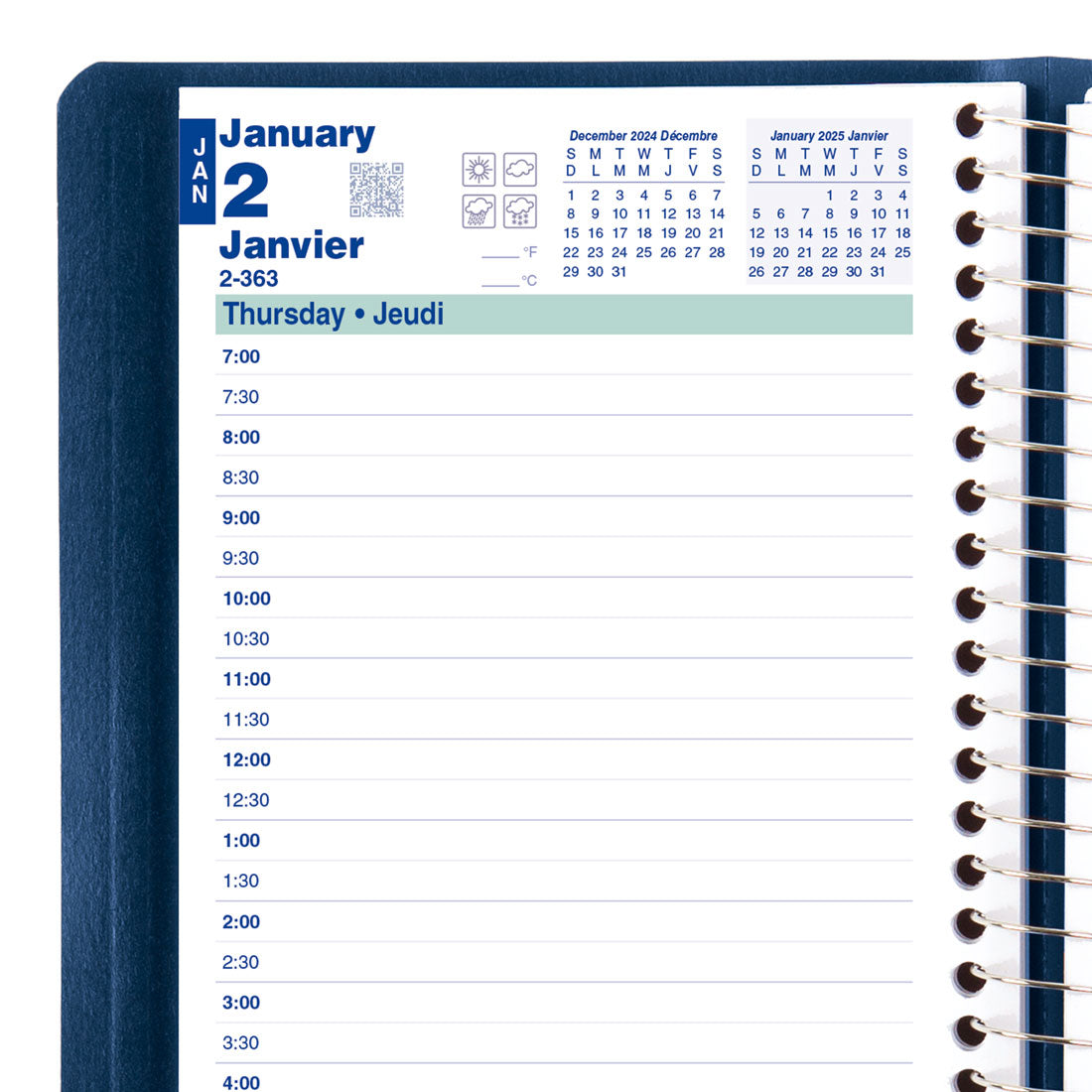 Essential Daily Planner 2025, Bilingual, C1504.82BT#colour_blue