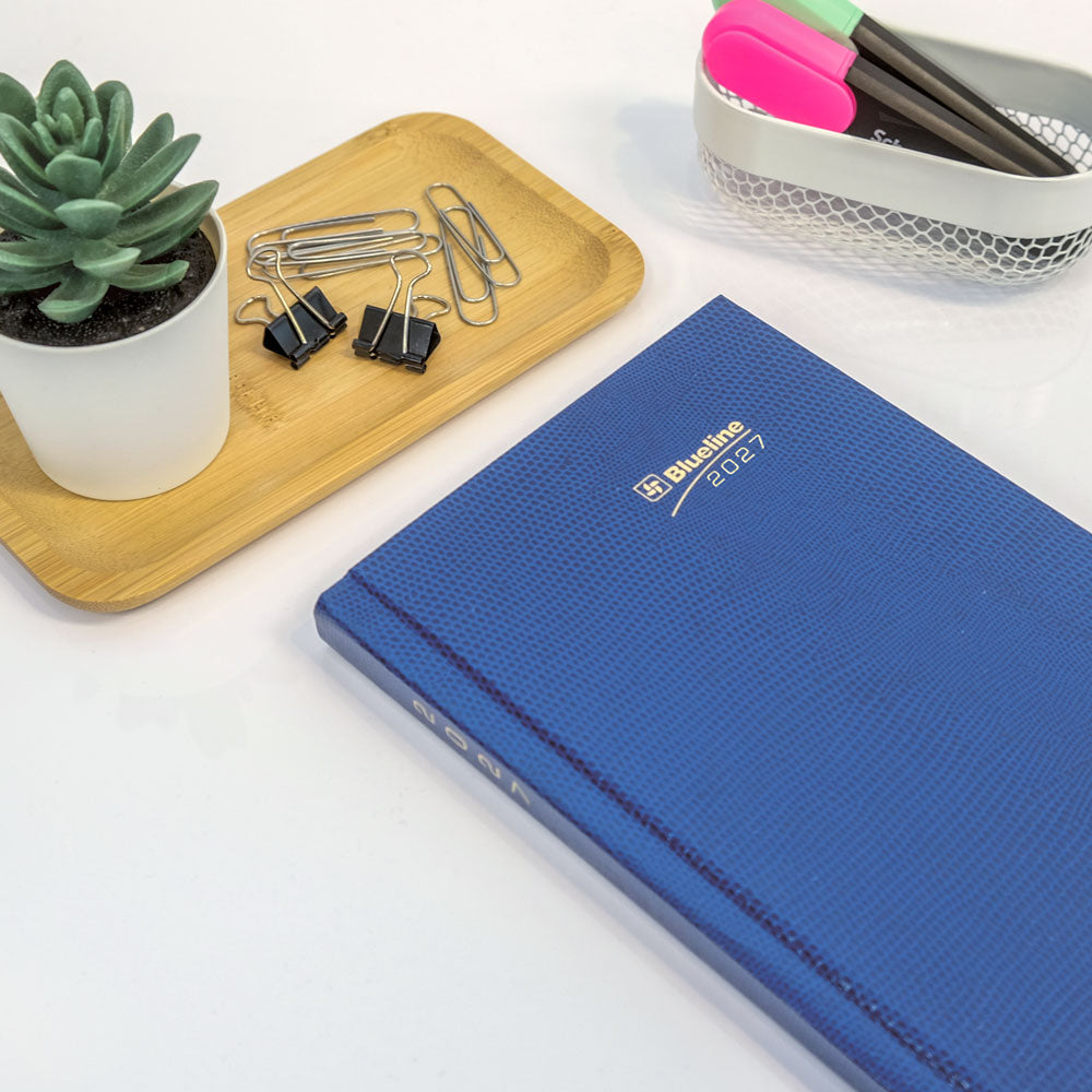 Traditional Daily Appointment Book, 2027, Bilingual Blue C1504.82B-27 Blueline C1504.82B #colour_blue