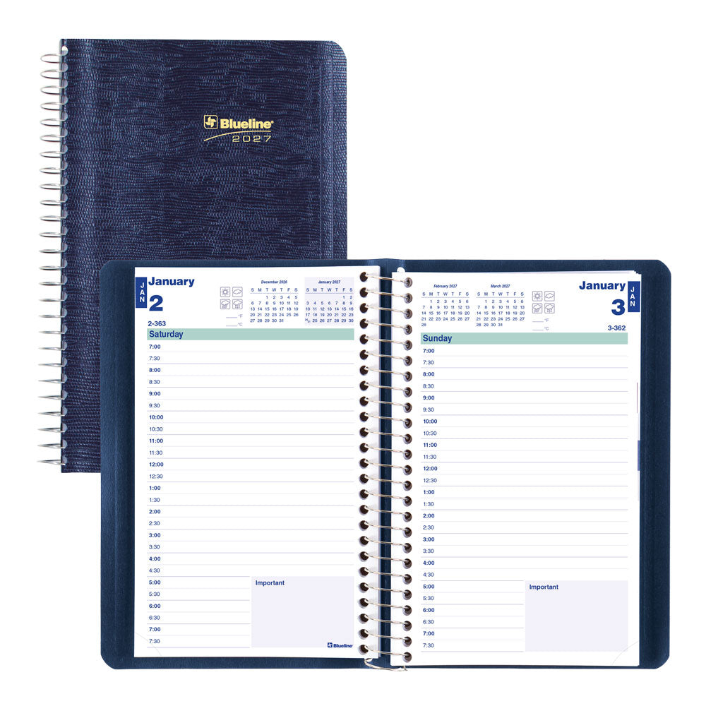 Essential Daily Appointment Book, 2027, English Blue C1504.82T-27 Blueline C1504.82T #colour_blue