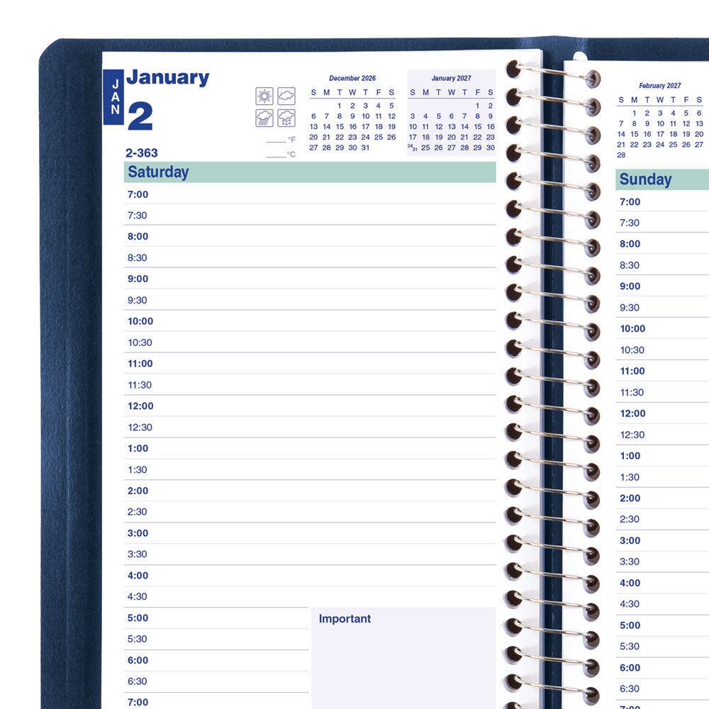 Essential Daily Appointment Book, 2027, English Blue C1504.82T-27 Blueline C1504.82T #colour_blue