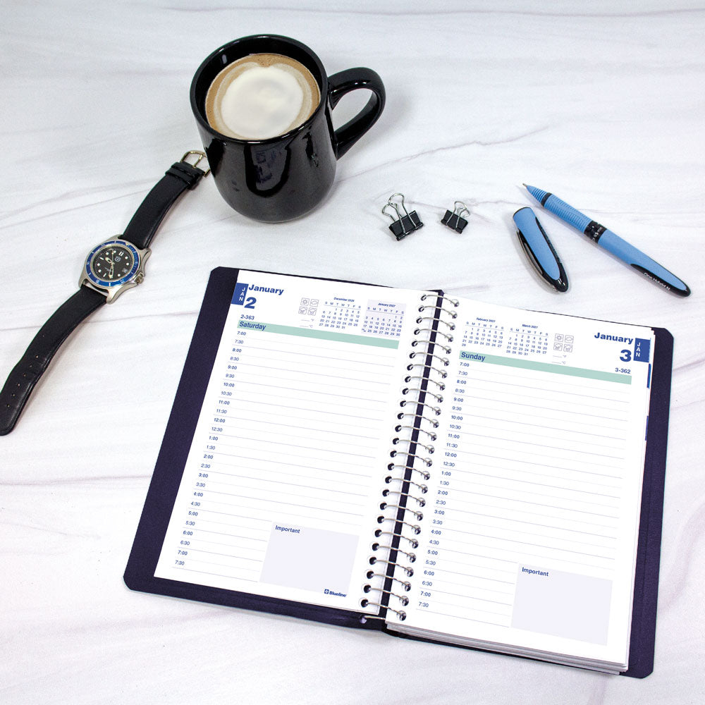 Essential Daily Appointment Book, 2027, English Blue C1504.82T-27 Blueline C1504.82T #colour_blue