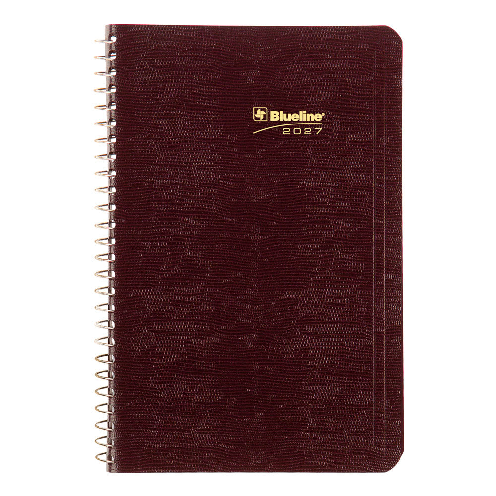 Essential Daily Appointment Book, 2027, English Burgundy C1504.83T-27 Blueline C1504.83T #colour_burgundy