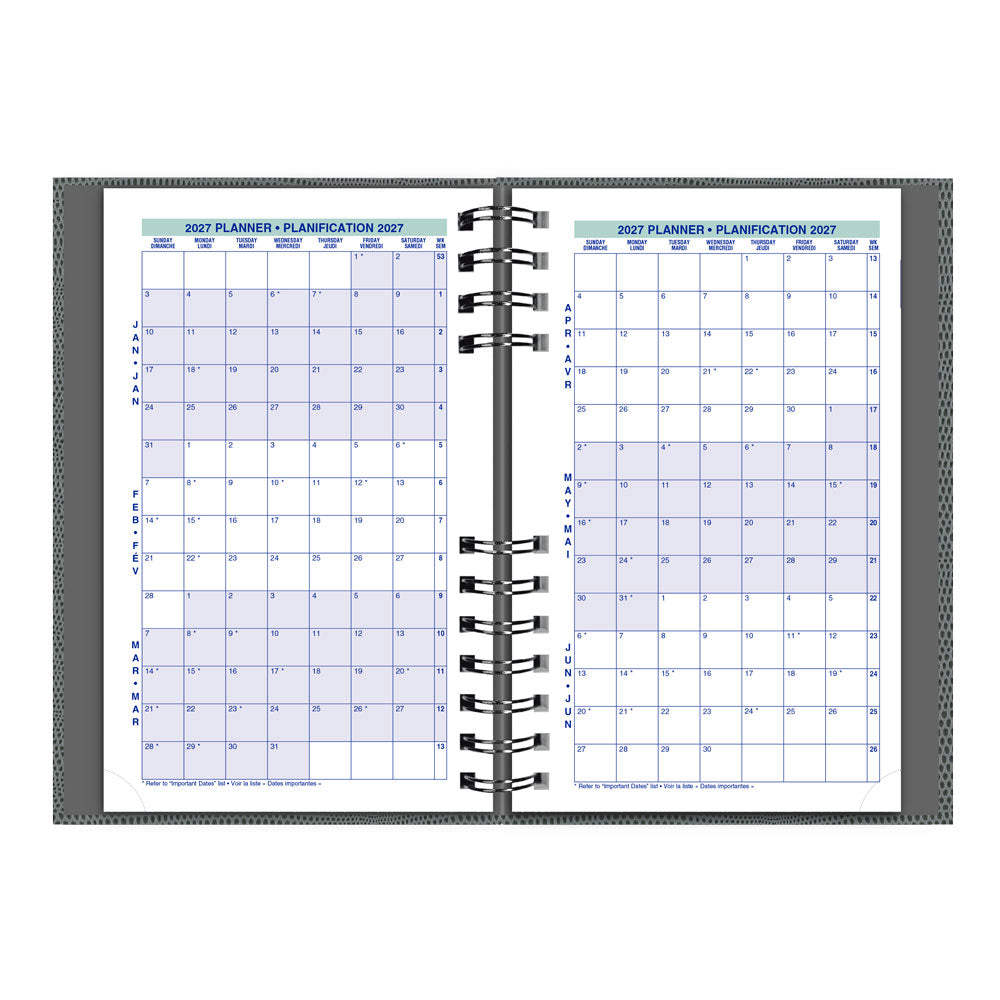 Blueline CoilPro™ Daily Appointment Book, 2027, Bilingual, Assorted C1504CB.OST-27 C1504CB.OST