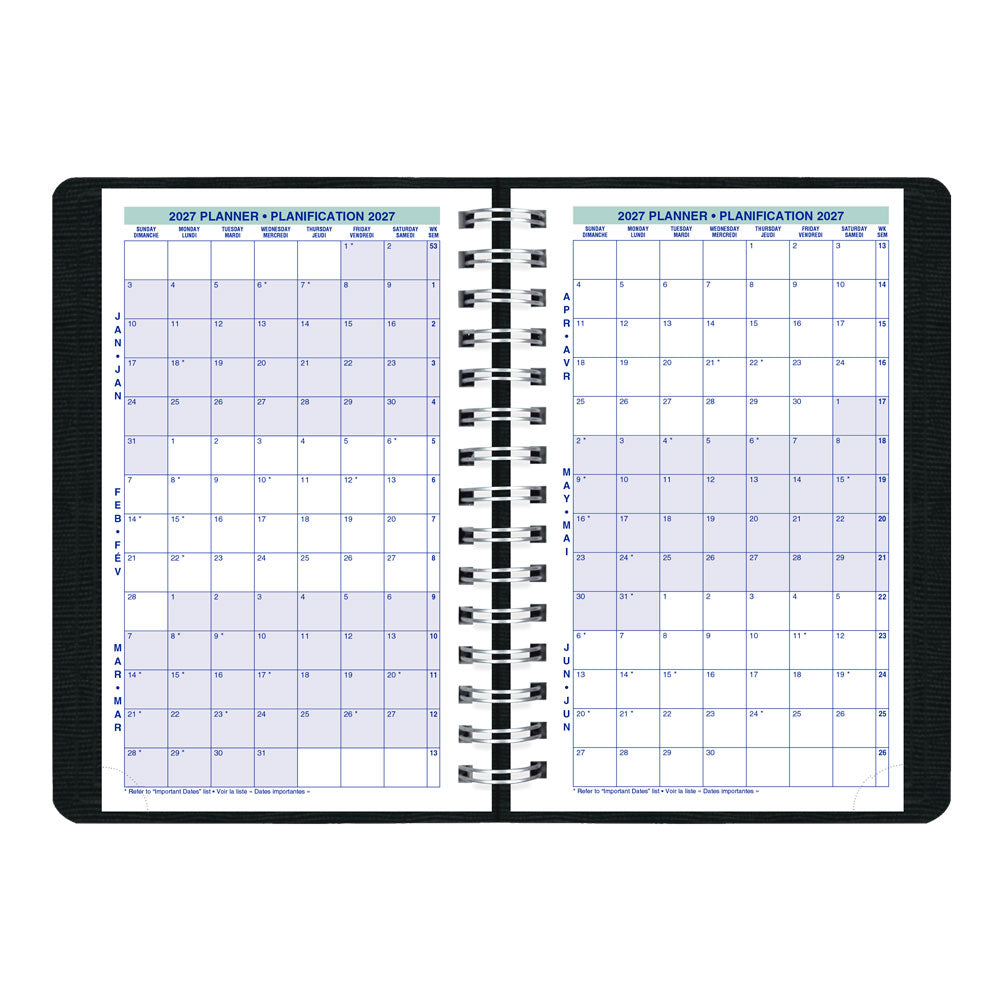 Blueline PlannerPlus™ Daily Appointment Book, 2027, Bilingual, Black C1504N.81BT-27 C1504N.81BT