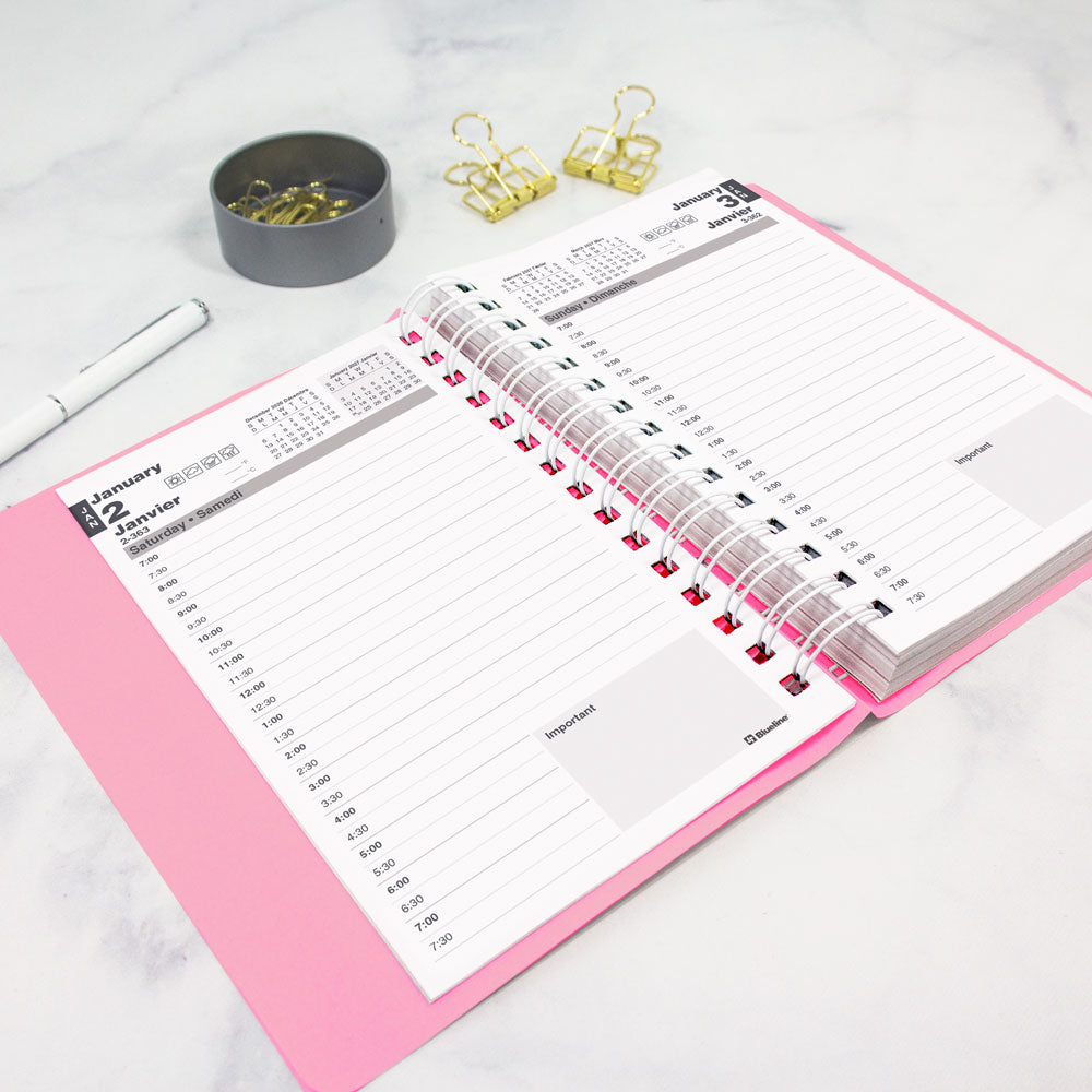 Pink Daily Appointment Book, 2027, Bilingual, Pink C1504W.95BT-27 C1504W.95BT