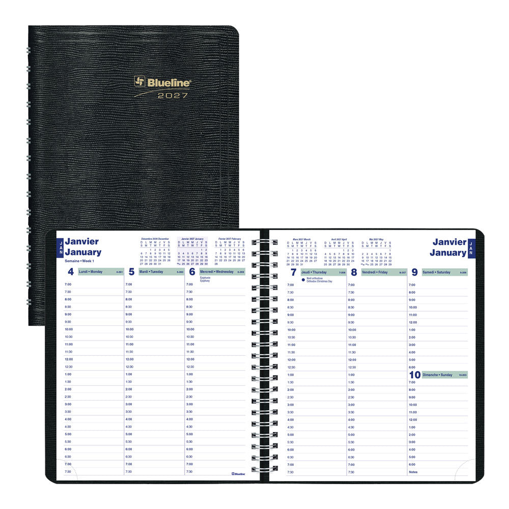 Essential Weekly Appointment Book, 2027, Bilingual C1510.81BT-27 Blueline C1510.81BT